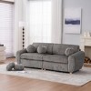 SeaCamel Modern Sofa for Living Room, 84" Grey Corduroy Sofa Couch, Sectional Love Seat Couch, Upholstered Sofa for Apatment Bedroom Home Office - 4 of 4