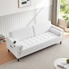 NicBex Couches for Living Room 82.50" Convertible Loveseat Sleeper Sofa Bed Fabric Sofa Couch with Adjustable Backrest and Storage Pockets, White - 3 of 4
