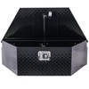 39 inch aluminum trailer tongue toolbox, practical toolbox, outdoor pickup truck storage manager toolbox, with lock key,black - 3 of 4