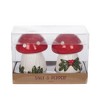 Transpac Dolomite Christmas Mushroom Salt and Pepper Shaker Set of 2 Ceramic Multicolor Holiday Tabletop Decor - 2 of 2