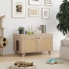 GlasFlength Decorative Storage Cabinet, Modern Shelved Cabinet for Living and Dining Rooms, Ideal for Pet Friendly Spaces, Beige, 31.5"*19.7"*19.7" - 3 of 4