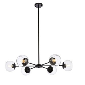 Elegant Lighting Briggs 36 inch pendant in black with clear shade - 1 of 4