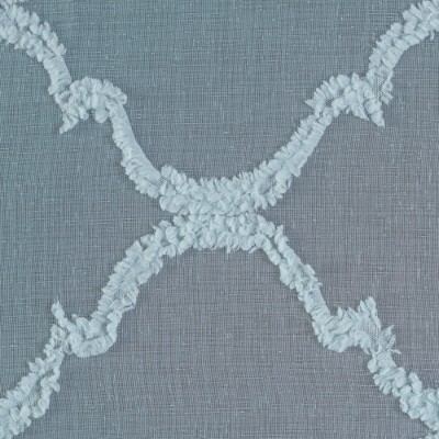 Tan Turquoise Moroccan Textured Sheer Grommet Window Curtain Panels, 52 x 63 in