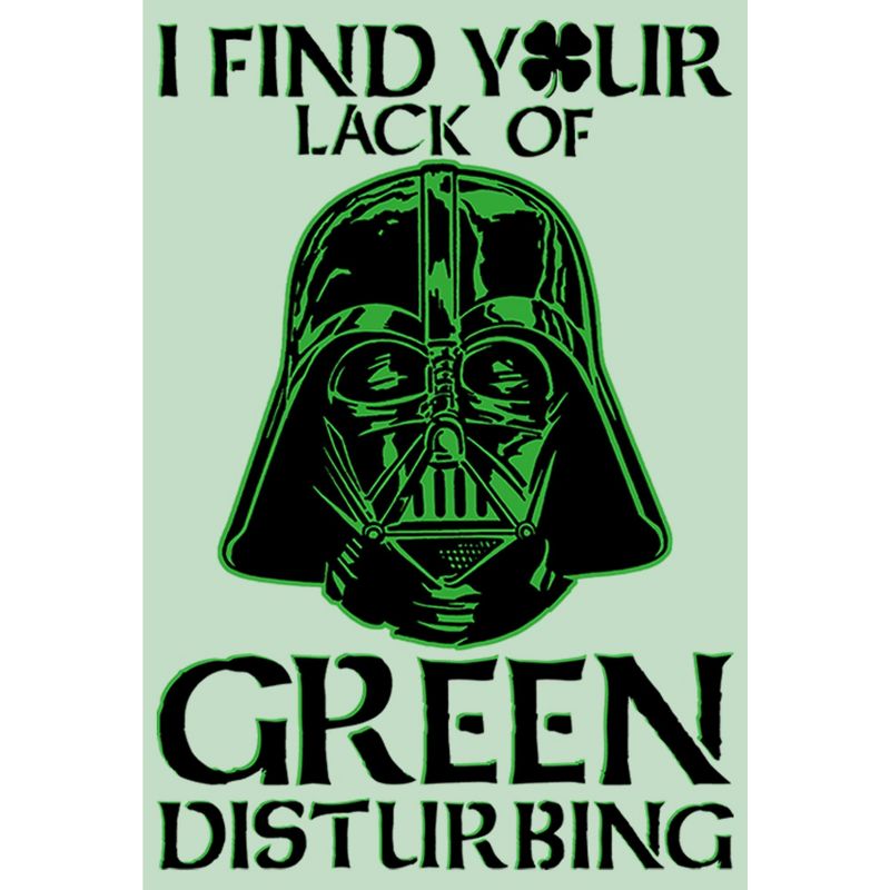 Girl's Star Wars St. Patrick's Day Darth Vader I Find your Lack of Green Disturbing T-Shirt, 2 of 5