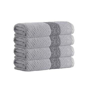 4pc Anton Turkish Cotton Bath Towel Set Silver - Depera Home