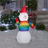 Gemmy Christmas Inflatable Snowman in Rainbow Sweater, 3.5 ft Tall, Multi - 2 of 4