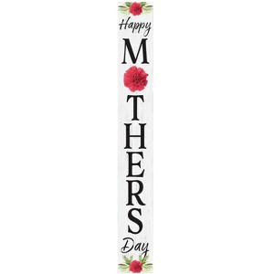 HomeRoots 72" White Black And Pink Mother's Day Solid Wood Porch Sign - 1 of 4