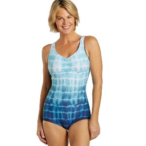 Sporti Sporti Shibori Conservative Printed Ombre Girl Leg One Piece Swimsuit Sea Foam 6 - 1 of 4