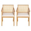NicBex Set of 2 Mid Century Rubber Wood Arm/Armless Dining Chairs with Rattan Backrest,Farmhouse Accent Chairs for Dining Room,Kitchen - 3 of 4