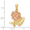 Black Bow Jewelry 14k Yellow and Rose Gold, Two Tone Flower Pendant - 3 of 4