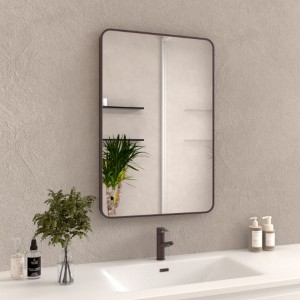 24x36” Aluminum Framed Rectangular Vanity Mirror, Oil Rubbed Bronze, Anti-Rust, Tempered Glass - 1 of 4