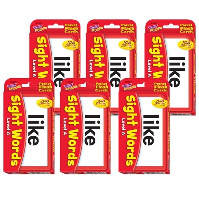 TREND Sight Words – Level A Pocket Flash Cards, 6 Packs
