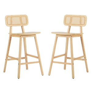 Dsvimoy Counter and Bar Stool Bari Indoor Wood Barstool Set with Natural Finish for Dining Room, Beige, 38.5"*22.75"*9.25" - 1 of 4