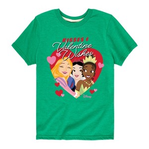 Girls' - Disney Princess - Kisses and Valentine Wishes Short Sleeve Graphic T-Shirt - 1 of 4