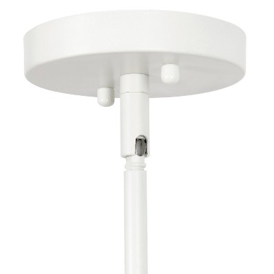 Farmhouse Chic 55" White Metal & Clear Glass Adjustable Pendant Light