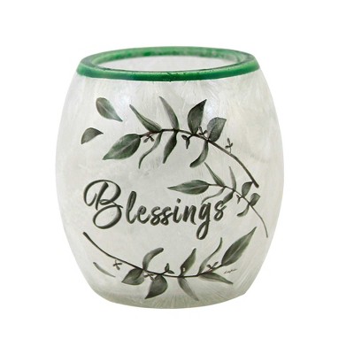 Stony Creek 3.0" Blessings Pre-Lit Votive Electric Frosted Leaves Small  -  Novelty Sculpture Lights