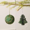 NAYSAYE Party Decoration Sequins Lac Ball Hanging Ornament for Christmas Tree Decorations, Green, 4"*4"*4" - 4 of 4