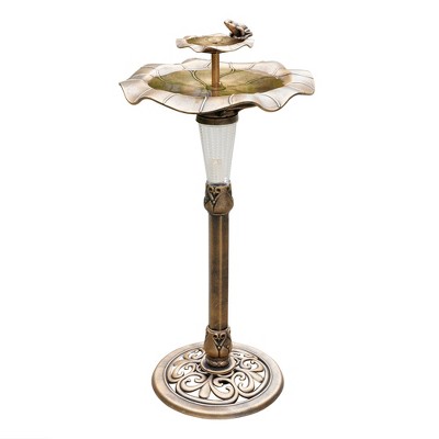 Teamson Home Polyresin 2 Tier Lotus Leaf Pedestal Bird Bath