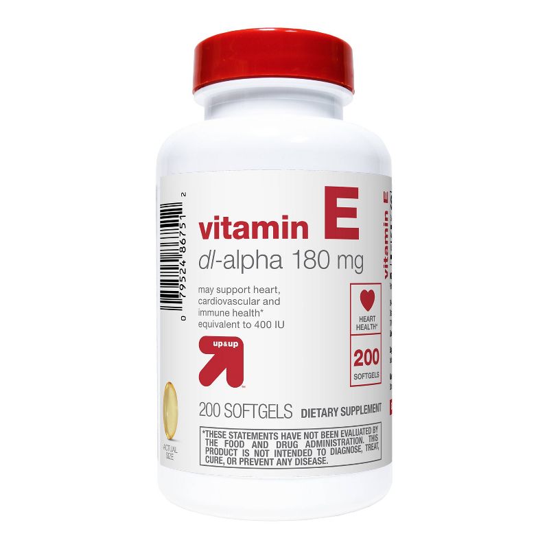 Vitamin E 180mg Supplement Softgels - 200ct - up &#38; up&#8482;, 1 of 6