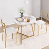 Round Dining Table Set, Kitchen Table and Upholstered Chairs for 2, Dining Room Table Set for Small Space, Apartment - 2 of 4