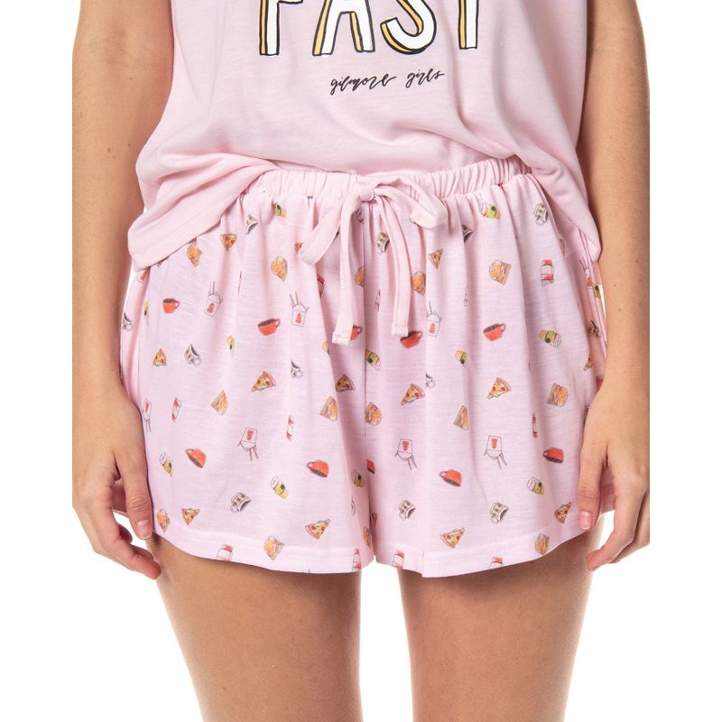 Gilmore Girls Womens' Coffee Life's Short Sleep Pajama Set Shorts Pink, 3 of 6