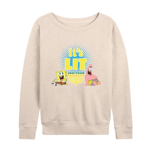 Women's - SpongeBob SquarePants - It's Lit Hanukkah Lightweight French Terry Slouchy - image 1 of 4