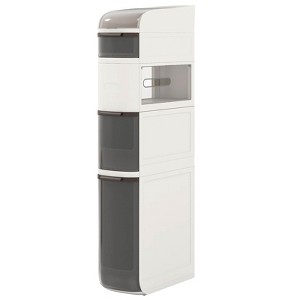 Costway 5-Tier Narrow Bathroom Storage Cabinet with Drawers Tissue Box Wheels for Kitchen - 1 of 4