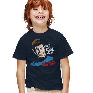 Boys' Star Trek Hes Dead Jim T-Shirt Navy Small - 1 of 4