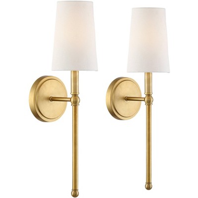 Regency Hill Greta 21" High Warm Brass Wall Sconces Set of 2