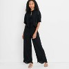 Women's Short Sleeve Embroidered Tie-Front Blouse - Future Collective - 3 of 3