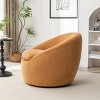 Modern Teddy Barrel Chair with Curved Back and Padded Seat, 360 Degree Rotation, Cozy Accent Armchair for Living Room or Bedroom-Tanpinhause - 3 of 4