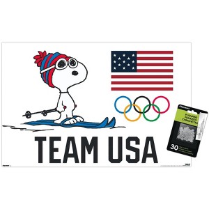Trends International Team USA x Peanuts – Snoopy Cross-Country Skis Unframed Wall Poster Prints - 1 of 4