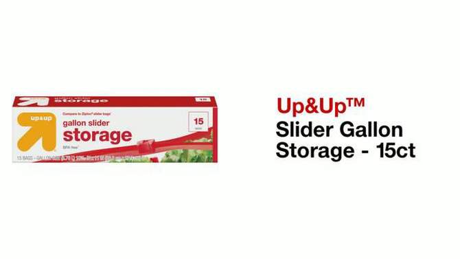 Jumbo 2.5 Gallon Slider Storage Bag - 15ct - up &#38; up&#8482;, 2 of 6, play video