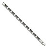 Black Bow Jewelry Men's 9mm Stainless Steel & Black Rubber Adj. Link Bracelet, 8.25 Inch - 2 of 4