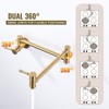 WOWOW Wall Mount Folding Pot Filler Faucet with Double Handle - 3 of 4