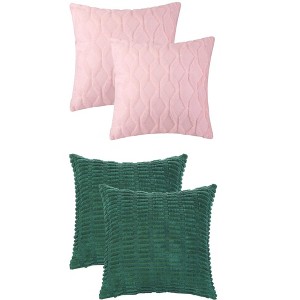 REGALWOVEN 4 Pcs Modern Solid Texture Throw Pillow Covers - 1 of 4