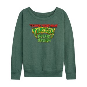 Women's - Teenage Mutant Ninja Turtles - Movie Logo Lightweight French Terry Wide Neck Long Sleeve Shirt - 1 of 4