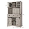WhizMax Storage Cabinet, Wooden Cabinet with 4 Doors 3 Drawers, Multifunctional Storage Cabinet with Compartments, Living Room Kitchen Office, Gray - 2 of 3