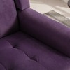 Modern Velvet Accent Chair with Curved Back and Wood Legs - 4 of 4