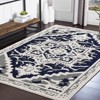 Area Rug, Living Room Rug - Vintage Medallion Carpet with Non-Slip Backing, Traditional Textured Floor Cover - 2 of 4