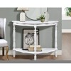 LIVAREEmlen 42''Retro Circular Curved Half-Moon Console Table with Cloud Design Top and Open Shelf Solid Wood Frame and Legs, Milk White - 2 of 4