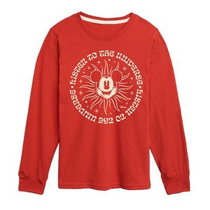 Boys' - Disney - Mickey Listen To The Universe Long Sleeve Graphic T-Shirt - 1 of 4