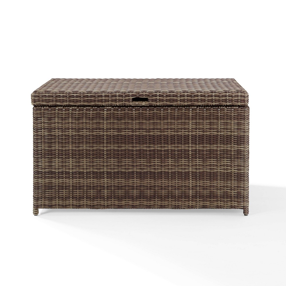 Photos - Garden Furniture Crosley Bradenton Outdoor Wicker Storage Bin - Weathered Brown  