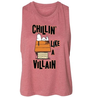 Women's - Peanuts - Halloween Chillin' Art Graphic Racerback Tank