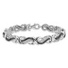 Black Bow Jewelry Sterling Silver Black & White Diamond Scroll Link Bracelet, 7.5 Inch - 3 of 4