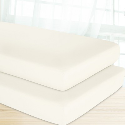 100% Organic Cotton Crib Sheets Pack of 2, Soft & Cool, GOTS Certified by California Design Den
