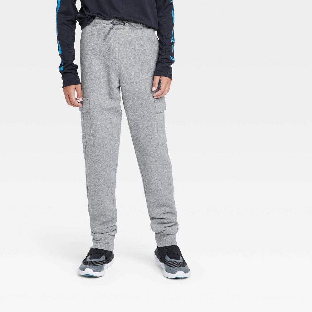 Boys' Cargo Fleece Joggers - All in Motion Gray M