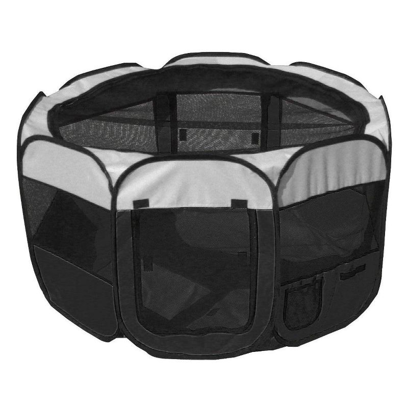 Pet Life All-Terrain Lightweight Easy Folding Wire-Framed Collapsible Travel Dog Playpen - M - Black, 2 of 3