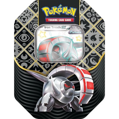 Pokemon TCG Scarlet & Violet Paldean Fates ex Tin - Iron Treads ex - 4 Packs