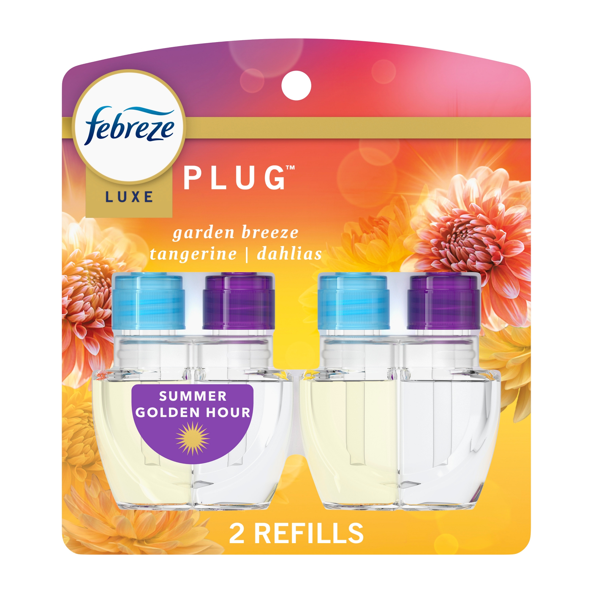 Febreze Luxe Plug Dual Air Freshener Refills - Summer Golden Hour - 1.75 fl oz/2ct